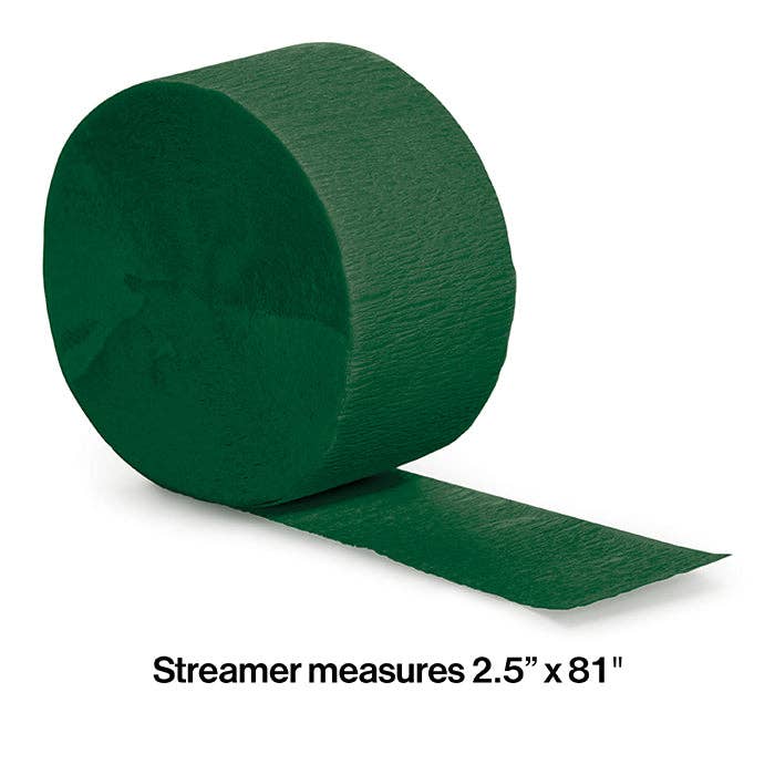 Hunter Green Crepe Streamer 81 ft, 1/Pkg