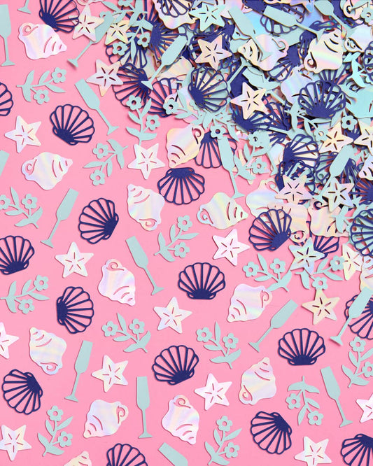 Coastal Confetti - 200 pc foil confetti - seashells, flowers, Toast on Coast