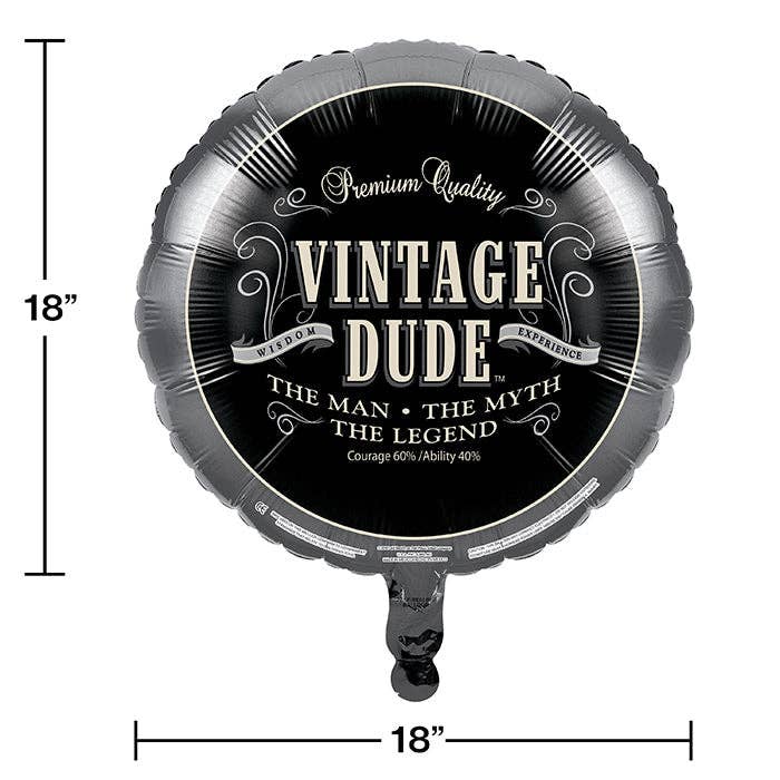 Vintage Dude Mylar Balloon, 1/Pkg NO HELIUM