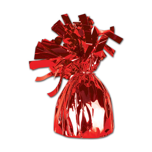 Metallic Wrapped Balloon Weight, Red, 6 oz