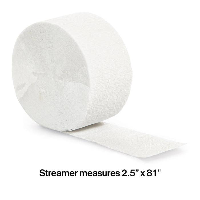 White Crepe Streamer 81 ft, 1/Pkg
