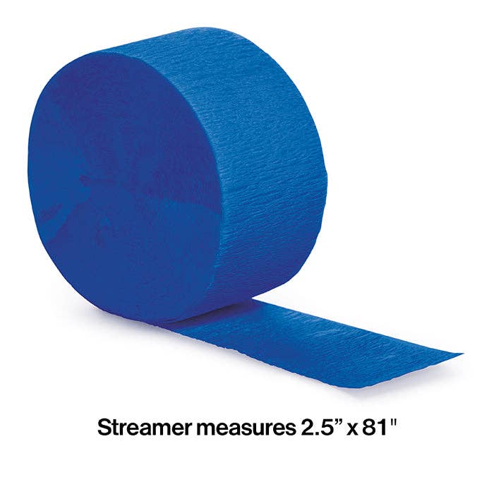 Cobalt Blue Crepe Streamer 81 ft, 1/Pkg