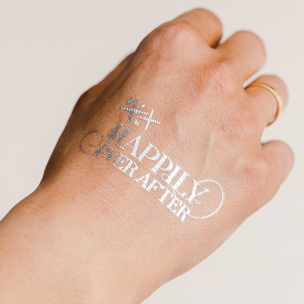Silver Bachelorette Temporary Tattoos-Party Like A Princess