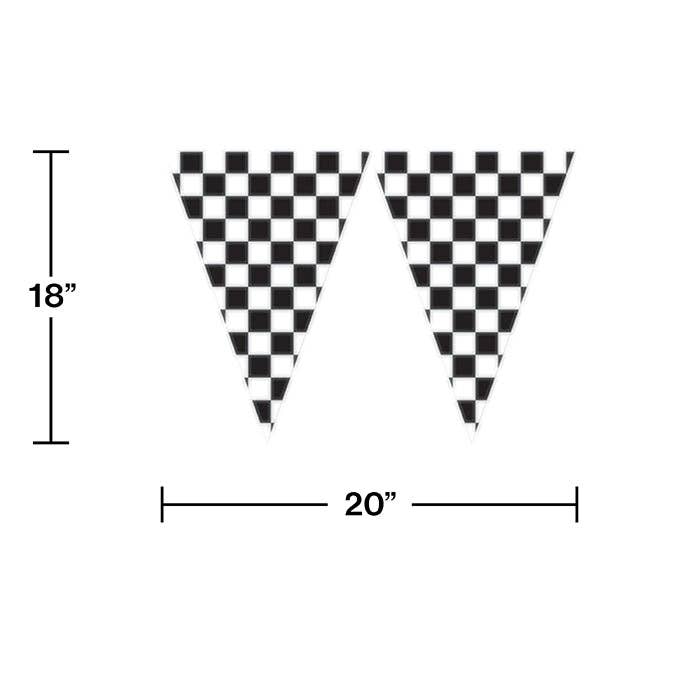 Black and White Check Flag Banners, 1/Pkg