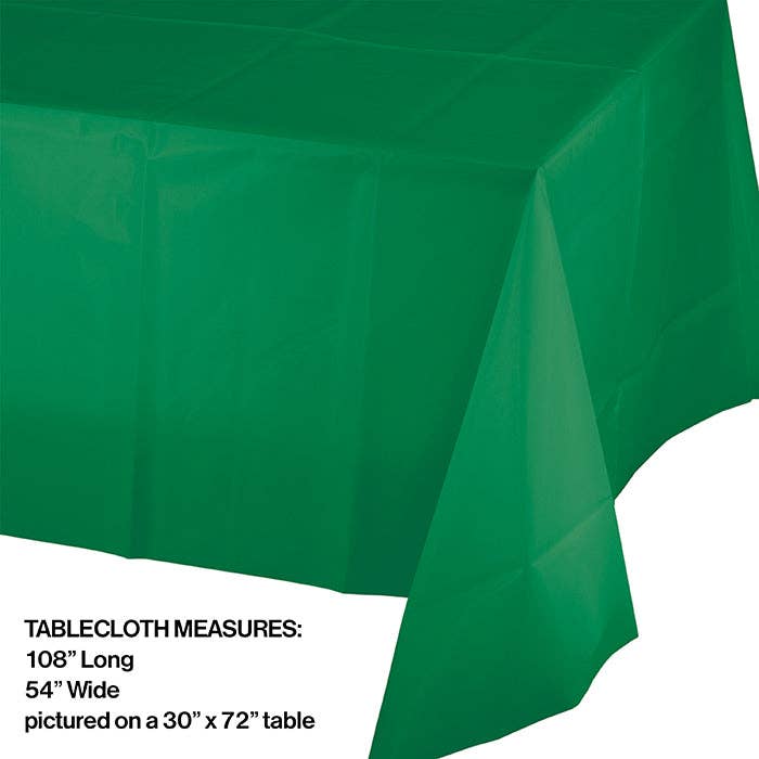 Emerald Green Plastic Table Cover 54 inch x 108 inch, 1/Pkg