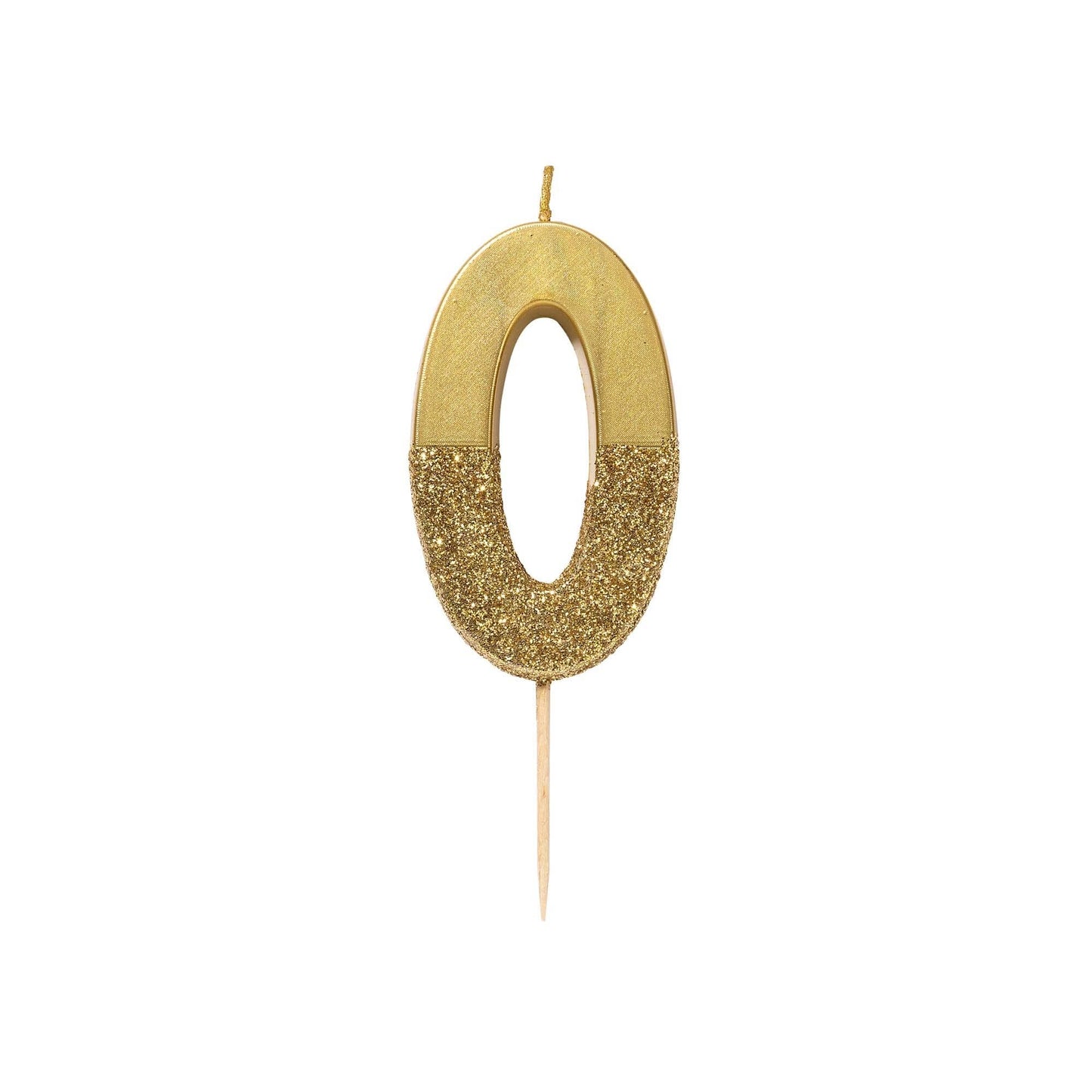 Gold Glitter Birthday Number Candles | 0-9 | Single |