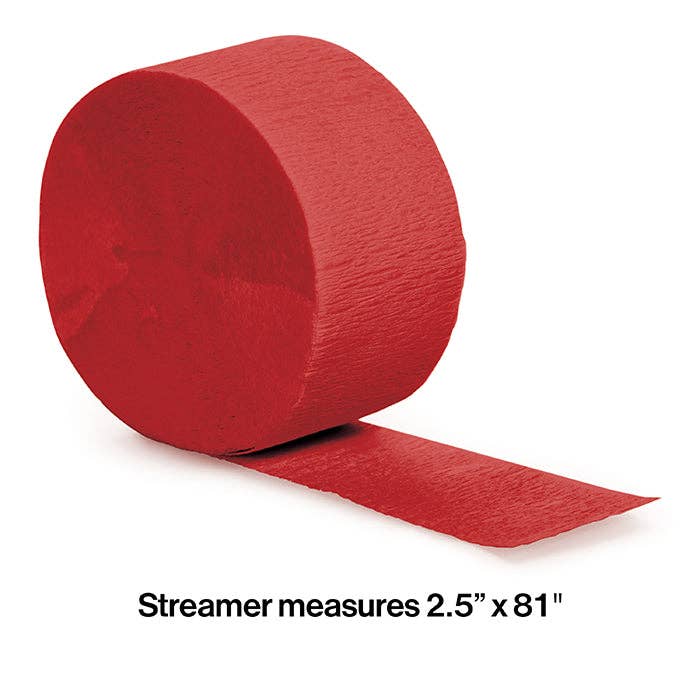 Classic Red Crepe Streamer 81 ft, 1/Pkg
