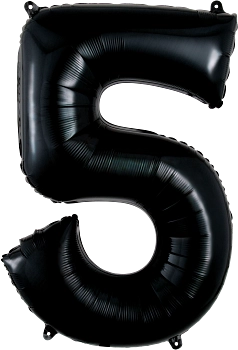 34" Black Number 5 Balloon