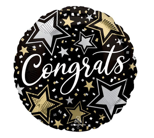 17"PKG CONGRATS STARS NO HELIUM