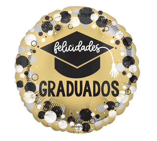 17" FELICIDADES GRADUADOS CIRCLES DOTS