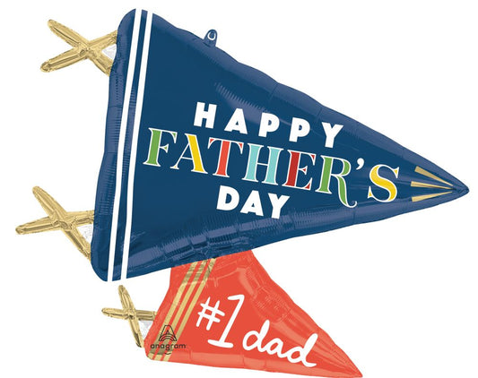 Supershape Happy Fathers Day Varsity Dad Pennants Balloon