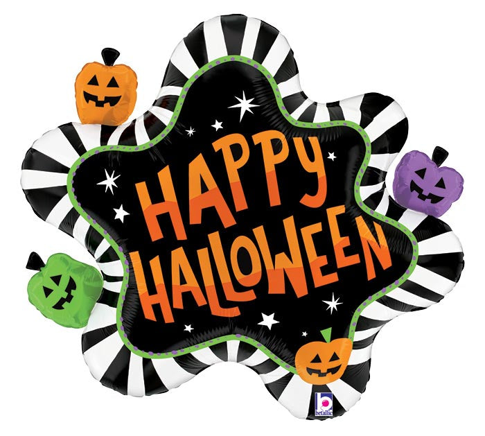31" PKG HALLOWEEN STRIPED SPLAT SHAPE NO HELIUM