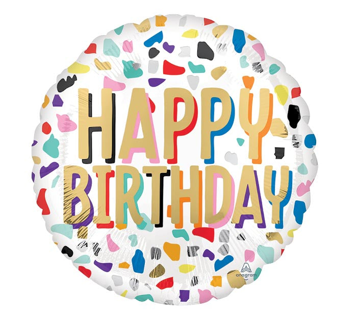 17"PKG HAPPY CONFETTI BIRTHDAY