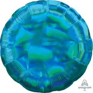 18" Iridescent Cyan Circle Flat Balloon