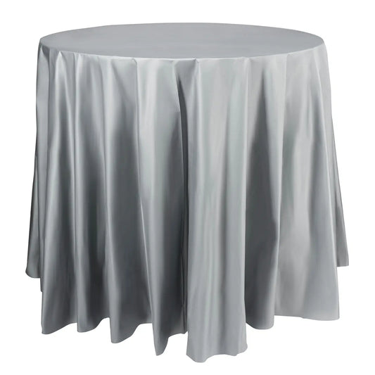 84" Silver Round Table Cover
