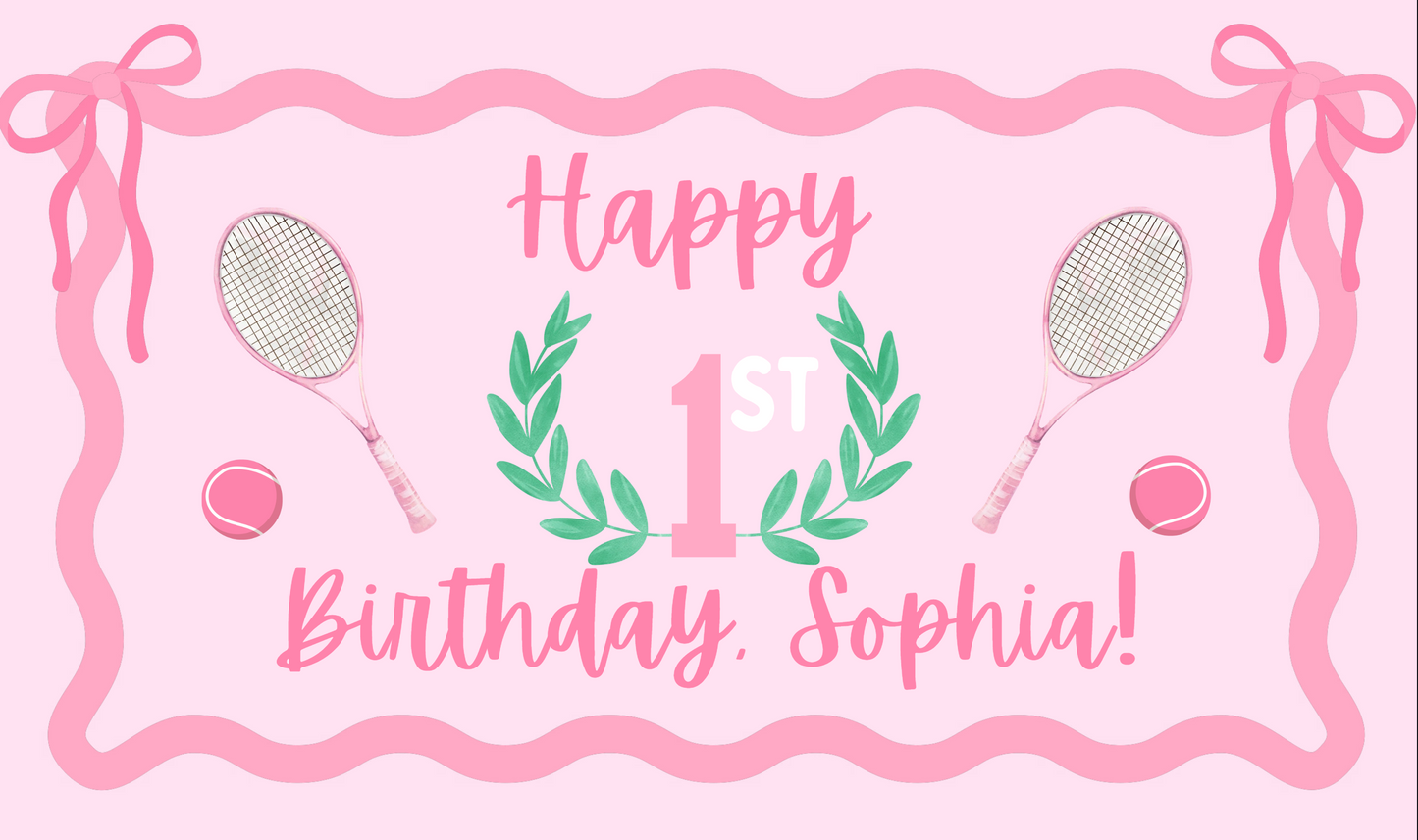 Tennis Birthday Banner