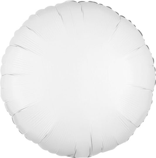 18" Metallic White Circle Balloon