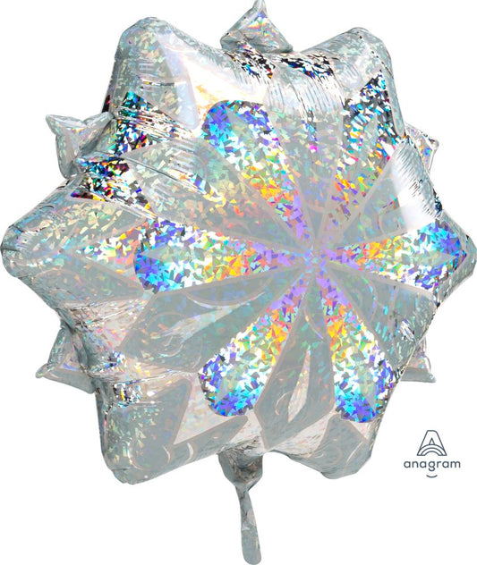 18" Shape White Christmas Snowflake Balloon
