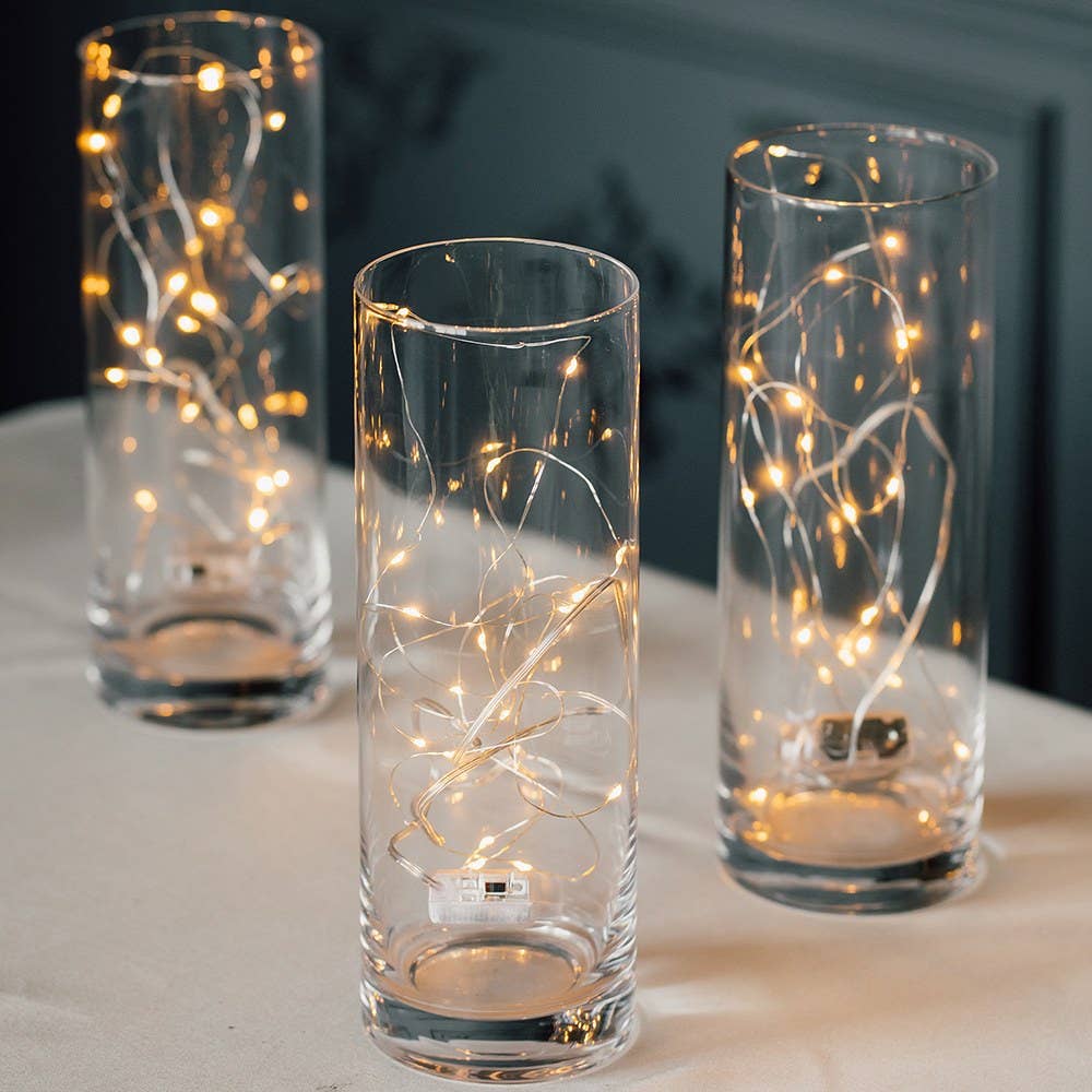 Decorative Battery Operated LED String Lights - Silver Wire
