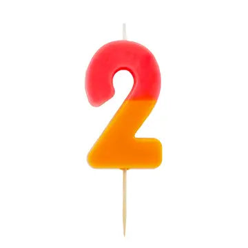 Multicolored Birthday Number Candle | 2