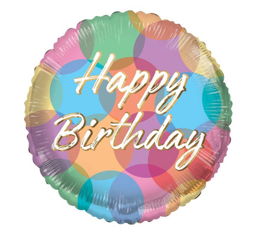 17"PKG HAPPY BIRTHDAY DOT BALLOON