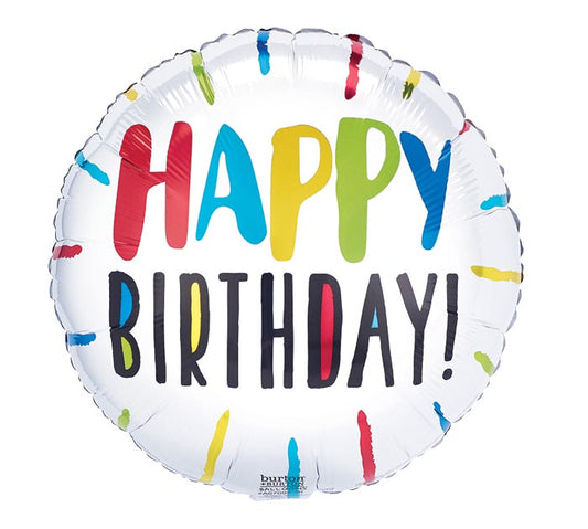 17"PKG BIRTHDAY COLORFUL STRIPES