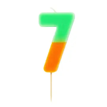 Multicolored Birthday Number Candle | 7