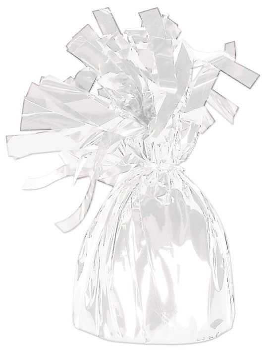 Metallic Wrapped Balloon Weight - White, 6 oz