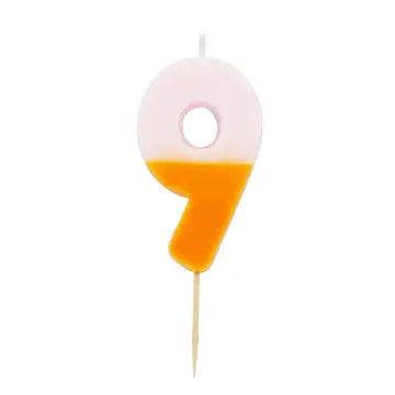 Multicolored Birthday Number Candle | 9