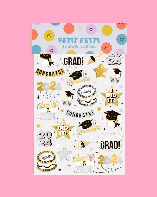 Class of '24 Tats - 48 foil temporary tattoos
