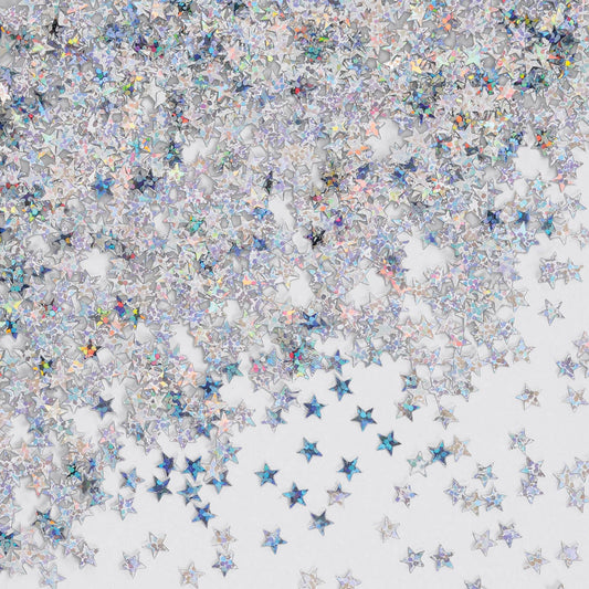 Silver Holographic Stars Confetti