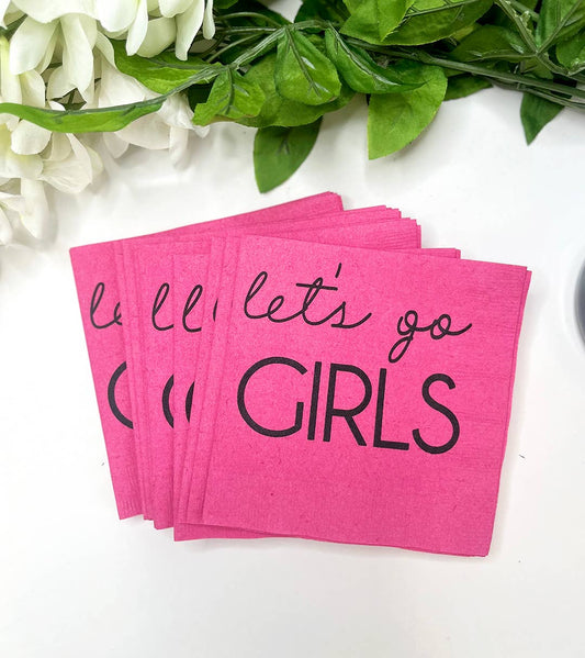 Let's Go Girls cocktail Napkins, Funny bachelorette gift