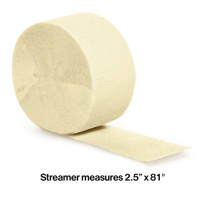 Ivory Crepe Streamer 81 ft, 1/Pkg