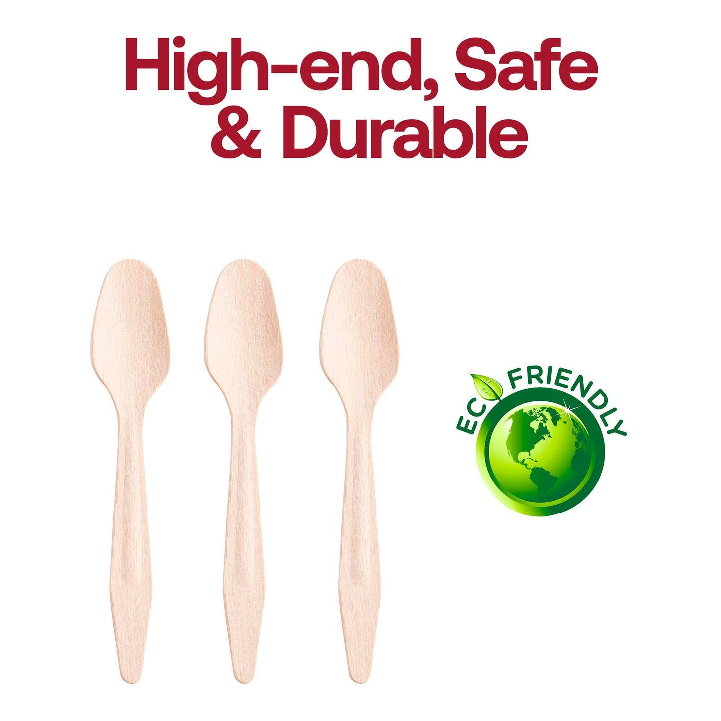 Natural Birch Eco Friendly Disposable Dinner Spoons - 25 pcs