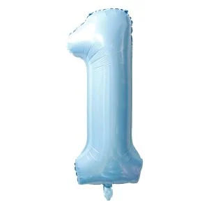 34" Light Blue Number 1 Balloon