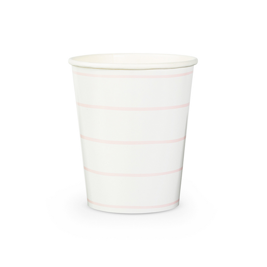 Blush Frenchie Striped 9 oz Cups