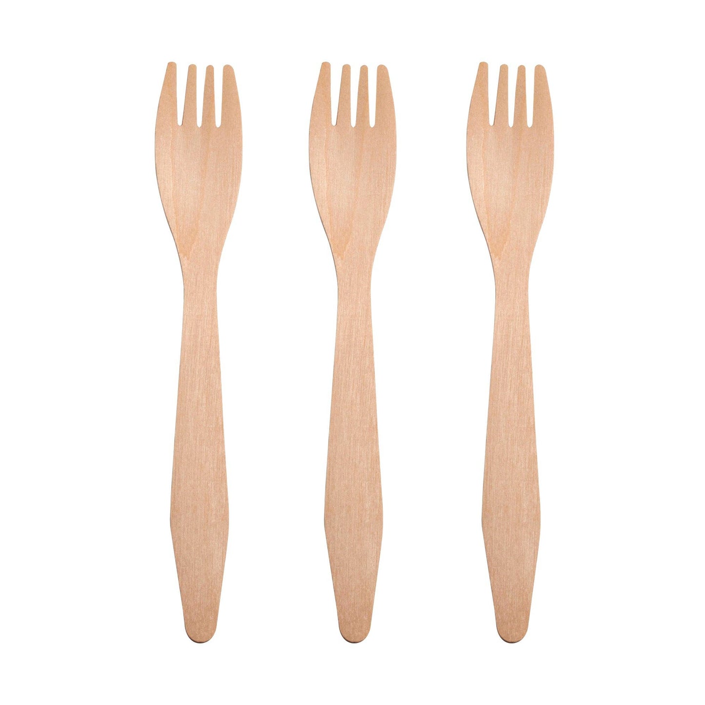 Natural Birch Eco-Friendly Disposable Dinner Forks - 25 pcs