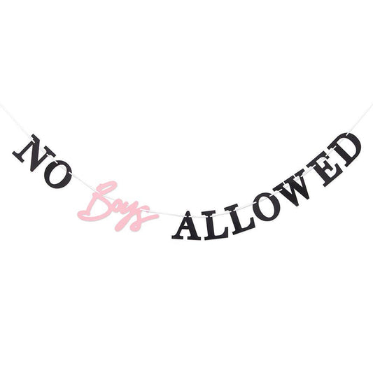 Paper Bachelorette Party Banner - No Boys Allowed