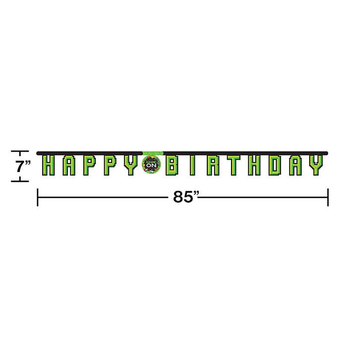 Video Games Party Happy Birthday Banners, 1/Pkg