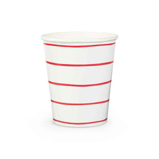 Candy Apple Frenchie Striped 9 oz Cups