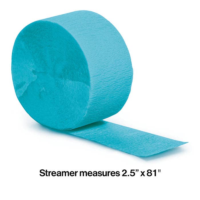 Bermuda Blue Crepe Streamer 81 ft, 1/Pkg