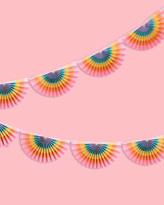 Rainbow Banner 3D Garland - paper fan banner
