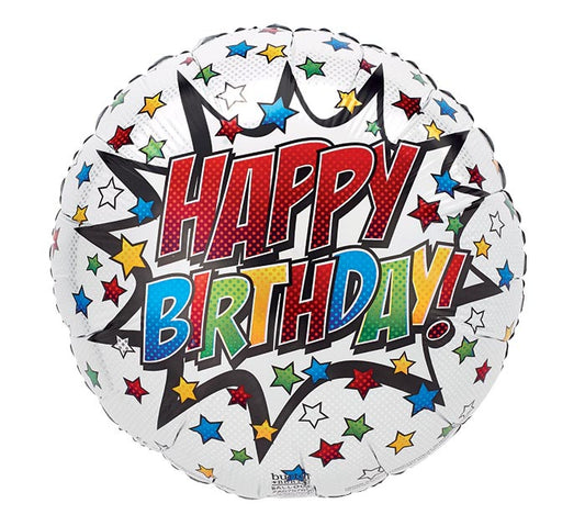 17"PKG HBD COMIC BDAY BLAST