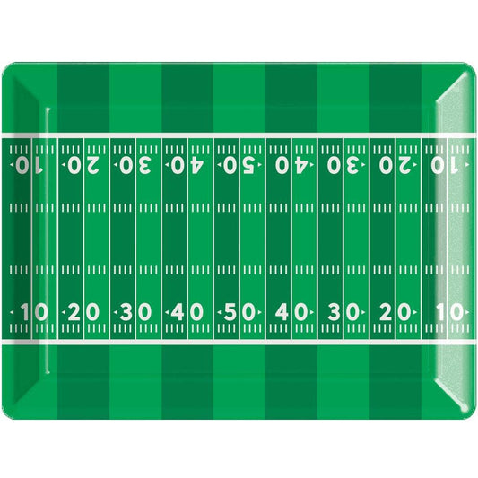 Tailgate Decor Plastic Tray, Football 10" x 14", 1/Pkg