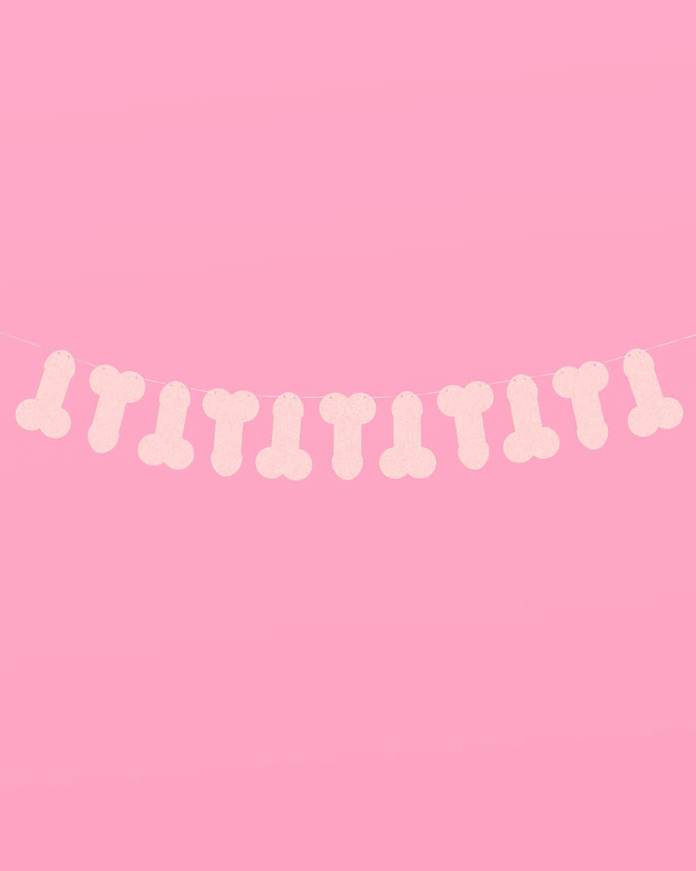 Bachelorette Party Pink Penis Glitter Banner, Bach Decor
