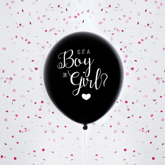 Black Gender Reveal 18" Latex Balloon - Version 2 - 1 Pack