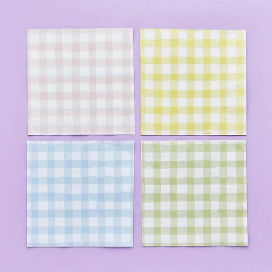 Gingham Paper Napkins 16 Pack
