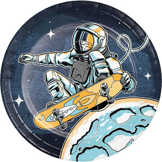 Space Skater Paper Dessert Plates, 8/Pkg