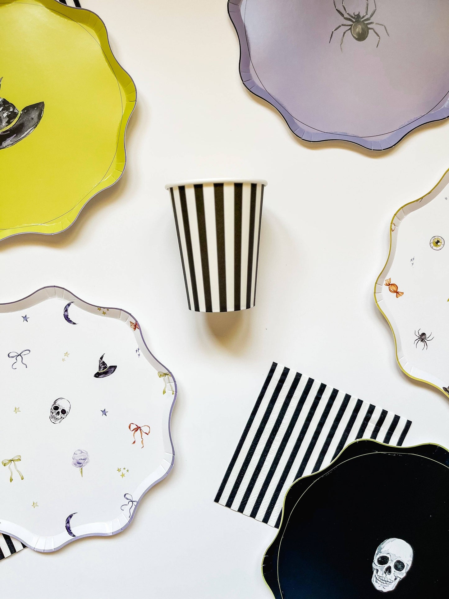 Black & White Striped Halloween Cup