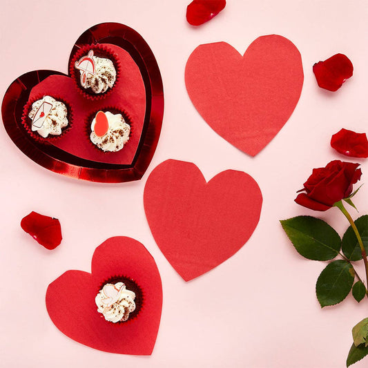 Heart Shaped Paper Napkin 16 Pack
